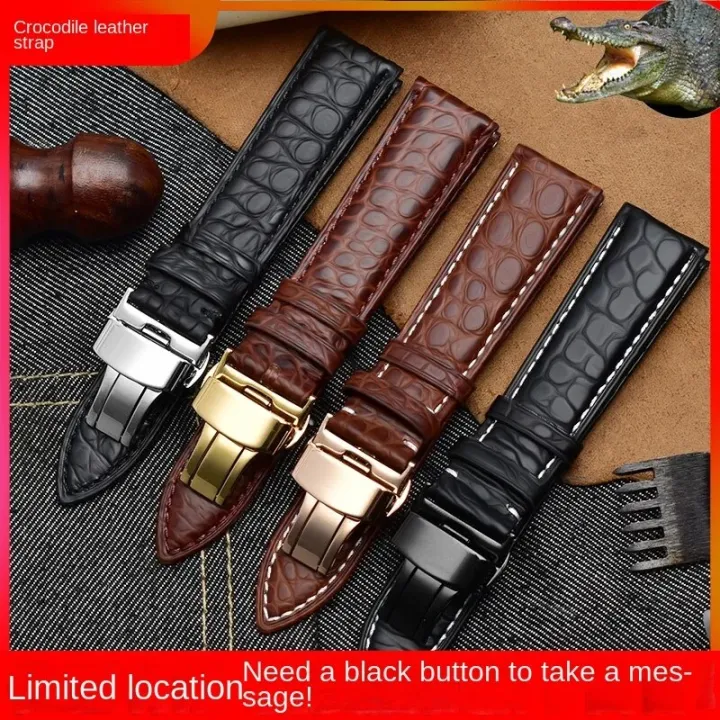 Crocodile%20leather%20strap%20for%20Longines%20Omega%20Rossini%20Citizen%20Tissot%20seagull%20strap%20men%20women%20butterfly%20class%20watch%20chain%2016/18/20mm%20-%20Image%202