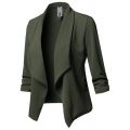 NEW Oversize Office Ladies Notched Collar Women Blazer Solid Autumn Jacket Pleated Sleeve Casual Female Suits Coat 10 Colors. 