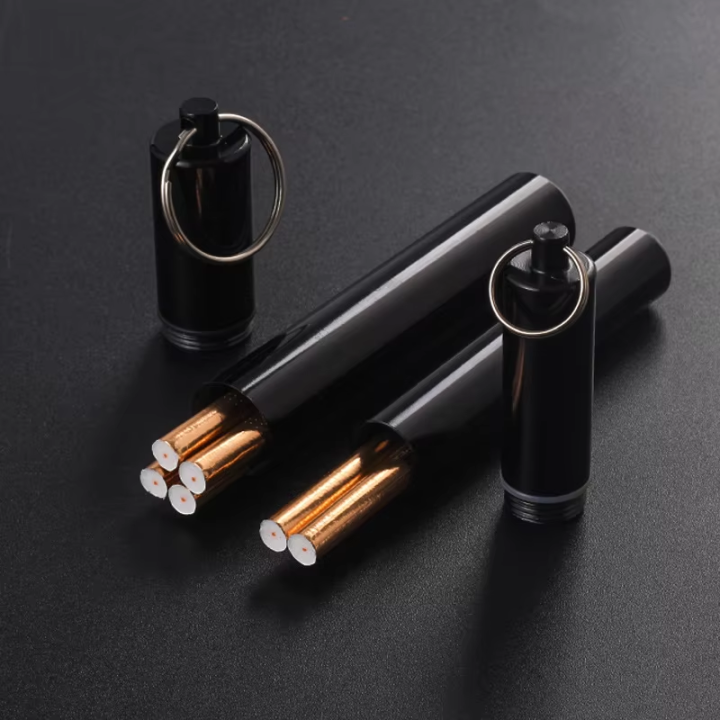 1%20Pcs%20Silver/Black%20Capsule%20Cigaretes%20Case%20%20Portable%20Aluminum%20Water%20proof%20holder%20with%20Keychain%20cigarate%20-%20Image%205