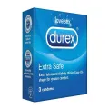 Durex - Extra Safe Condom - Combo Pack - 3 Packs - 3x3=9pcs. 