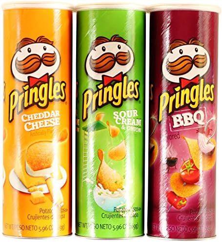 Pringles Chips Variety Pack - Cheddar Cheese, Sour Cream & Onion, BBQ - 3 Pack (USA)
