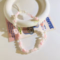 Korean Cute Charm Bear Love Heart Bowknot Phone Chains For Women Girls Jewelry Strap Pink Beaded Lanyard Hanging Cord Bracelet. 