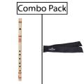 Combo of Bamboo D Medium Flute for Beginner Series and Flute Bag - Natural.