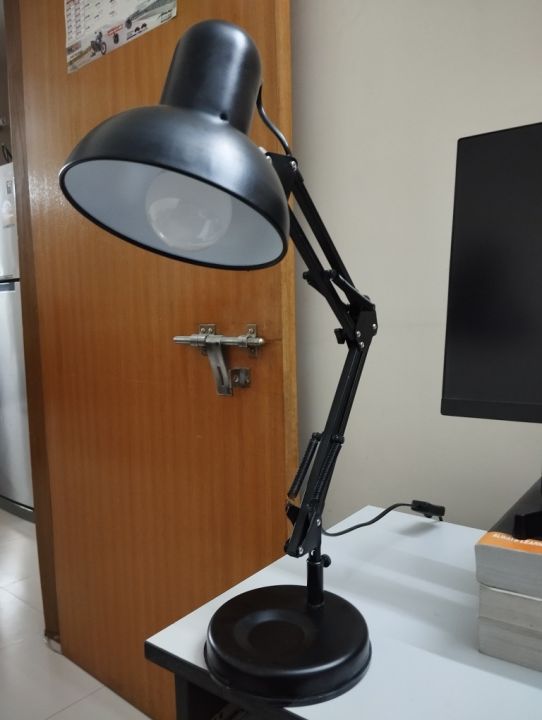 Metal%20Swing%20Arm%20Desk%20Lamps%20Gooseneck%20Clamp%20Lamp%20For%20Home%20Office%20Adjustable%20Architect%20Table%20Lamp%20Desk%20Light,%20Reading%20Lamp%20for%20Bedroom%20Study%20Room%20Black%20Red%20(Bulb%20Not%20Included)%20-%20Image%203