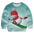 2022 year Christmas Candy Print Santa Claus Sweatshirt Boy Round neck Teenager Long Sleeve Pullovers Xmas Party Girls Cotton Top.
