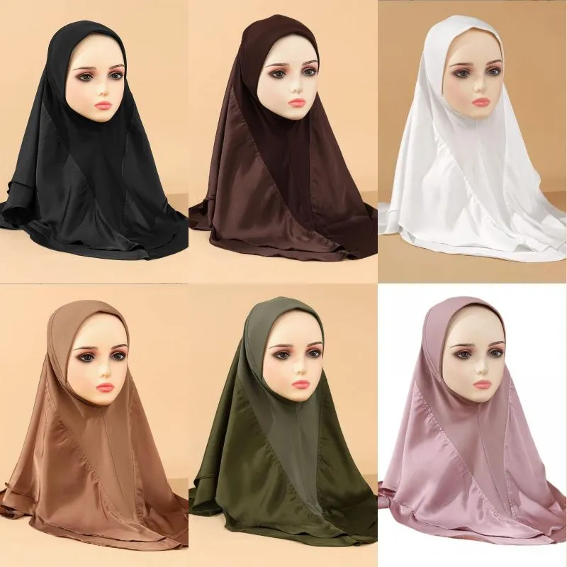 Eid Prayer Khimar Arab Women Wear Directly Instant Hijab Patchwork