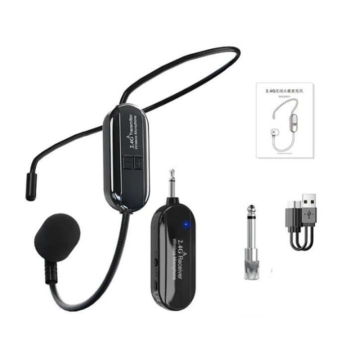 2.4G Wireless Head-Mounted Microphone Little Bee Teacher Amplifier Audio Microphone Condenser Headset-B Durable