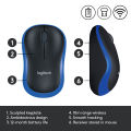 Logitech M185 Wireless Mouse, 2.4Ghz With Usb Mini Receiver, 12-Month Battery Life, 1000 Dpi Optical Tracking, Ambidextrous Pc / Mac / Laptop - Grey - Mouse.