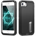 3 In 1 Full Cover Shockproof Phone Case With Stand For iPhone 8 / 7 / 6 / 6s / SE2 / SE3 / iPhone SE 2022 / 2020 Thick Hard Phone Casing Contrasting Colors Fashion Phone Cover Shell.