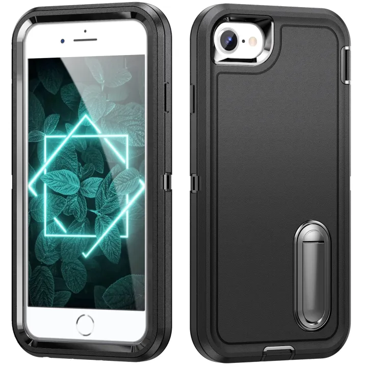 3%20In%201%20Full%20Cover%20Shockproof%20Phone%20Case%20With%20Stand%20For%20iPhone%208%20/%207%20/%206%20/%206s%20/%20SE2%20/%20SE3%20/%20iPhone%20SE%202022%20/%202020%20Thick%20Hard%20Phone%20Casing%20Contrasting%20Colors%20Fashion%20Phone%20Cover%20Shell%20-%20Image%202
