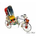 Rickshaw Showpiece Miniature (Metal, Hand Painted, Rickshaw Painting. 