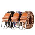 Black Female Casual Knitted Pin Buckle Men Belt Woven Canvas Elastic Expandable Braided Stretch Belts for Women Jeans Belts Belt. 