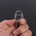 Stainless Steel Clasp Dual Lock Keychain Keychain Clasp Hook Snap Clip Carabiner Key Ring Dual Lock Unique Stainless Steel Wire Snap Clip Outdoor Tools. 