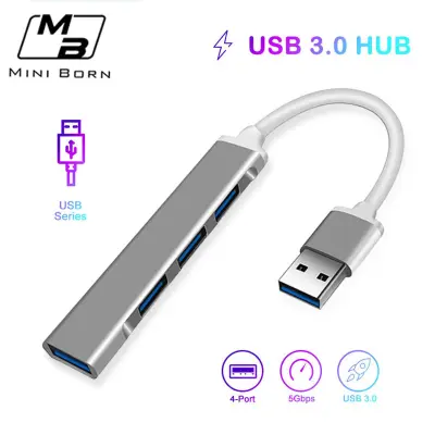 Doomhot Usb Hubs 4 Port Usb 3.0 Hub Super Speed 5Gbps Usb Ports Converter Cable Adapter Micro Usb Power Pc Computer Accessories With Otg Function For Desktop Laptop Pc