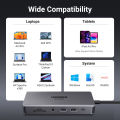 UGREEN USB C HUB 8K30Hz 4K60Hz USB C to 2xHDMI 2.1 RJ45 USB 3.0 PD Adapter for Macbook iPad M2 M1 PC Accessories USB C Splitter.