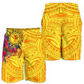 Hawaii Kanaka Maoli Men Shorts Hibiscus Flowers & Polynesian Beach Shorts Swim Short Trunks Gym Ice Shorts Boy Board Short Pants. 
