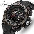 LICARR Brand Men's Watches Fashion LED Digital Casual Quartz Waterproof Sports Men's Watch Date Stopwatch 9513. 