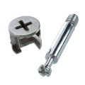 Furniture Cam Fitting with Dowel and Pre-Inserted Nut (Set of 10).