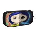 Cute Horror Halloween Movie Coraline Pencil Cases for Boy Girl Large Storage Pencil Box Stationery. 