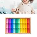 Rainbow GEM Cubes Stacking Toy Transparent Appearance with Storage Case Building Blocks Set 30pcs.
