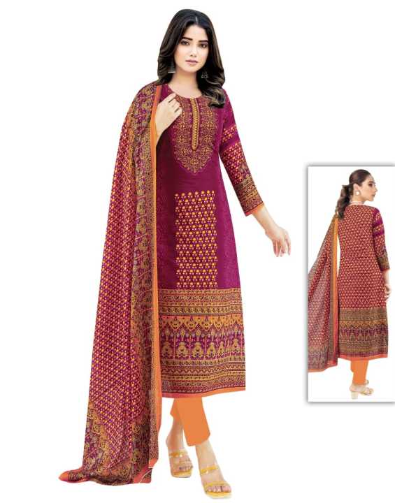 Orbit Rajpori Cotton Unstitch Salwar Kameez Dupatta - 3 Piece