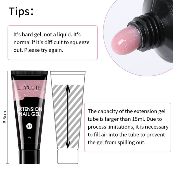 LILYCUTE%2015ML%20Quick%20Nail%20Extension%20Gel%20Glitter%20Pink%20Vernis%20Semi%20Permanent%20UV%20Gel%20Nail%20Polish%20Nail%20Art%20Prolong%20Construction%20Gel%20-%20Image%206