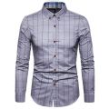 Men's fashion Plaid Cotton Dress Shirts Male High Quality Work shirt Long Sleeve Slim Fit Business Casual Shirt men dress shirt. 