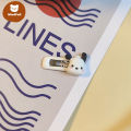 【WindFall】Mini Pachadog Hair Clip Cute Black White Square BB Clip Simple Cartoon Student Headdress  WF. 
