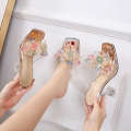 Cinderella Crystal Flower High Heel Sandals Stage Walk Show Hosting Car Model Malness Brand Large Women's Shoes.
