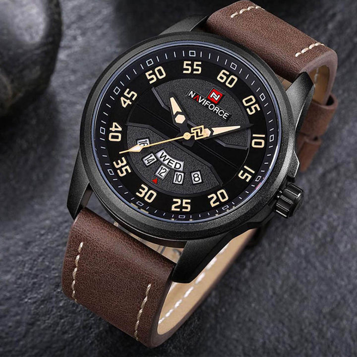 NAVIFORCE%20NF9124%20Dark%20Brown%20PU%20Leather%20Analog%20Watch%20For%20Men%20-%20Black%20&%20Dark%20Brown%20-%20Image%206