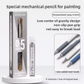LANGUO P360-6 Soft Grip Metal Mechanical Pencil 0.5mm 2B Low Gravity Drawing Pencil Set with Leads. 