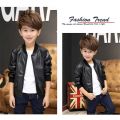 2023 New Boys Fashion Leather Jackets Spring Autumn Teens Long Sleeve Pu Coats Kids Clothes For 2-14 Years Boy Leather Outerwear.
