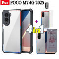 4 in 1 Xiaomi Poco M7 4G Shockproof Phone Case For Poco M7 Pro 5G Poco M7 Plus Poco F7 Full Coverage Tempered Glass Screen Protector and Lens Film and Back Film.