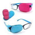 Kids Vision Care Eye Patch for Glasses – Reusable & Washable Eye Cover | Soft Comfortable Eye Training ( Amblyopia) Patch for Children (Blue/Pink).
