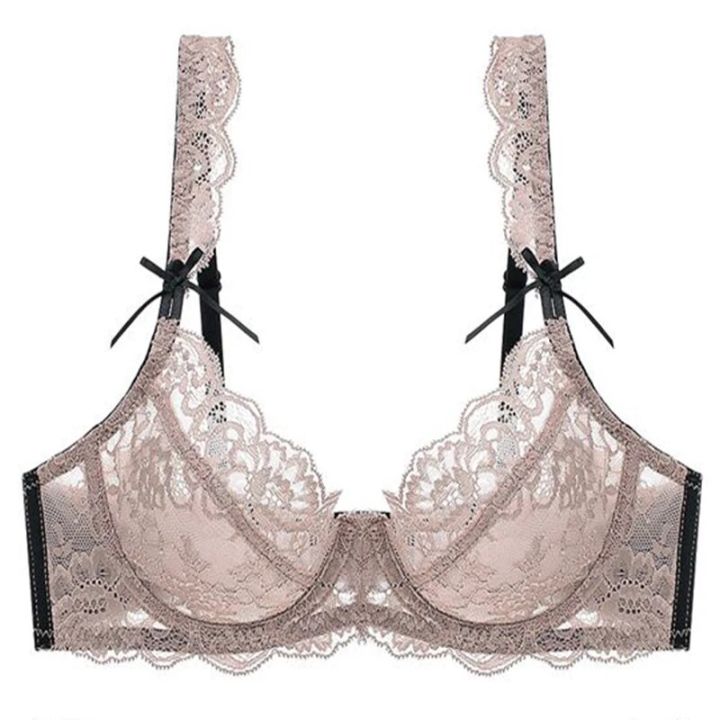 2022 Lace Plus Size ABCDE Cup Underwear Women Bras Three Quarter Top Ultra Thin Thick BH Push Up Female Lingerie