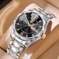 BINBOND 2521 Men’s Luxury Stainless Steel Fashion Business Watch Luminous Dial Calendar Quartz Wrist Watch.