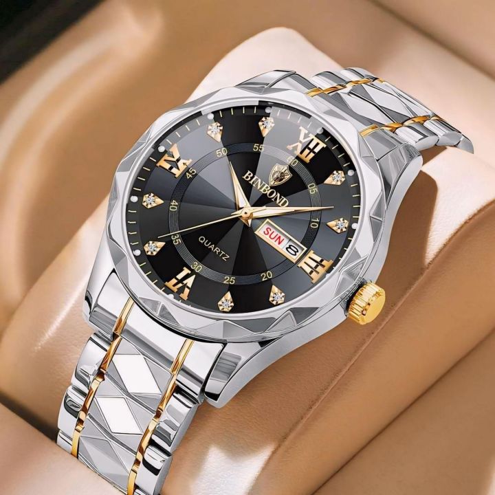 BINBOND%202521%20Men%E2%80%99s%20Luxury%20Stainless%20Steel%20Fashion%20Business%20Watch%20Luminous%20Dial%20Calendar%20Quartz%20Wrist%20Watch%20-%20Image%204