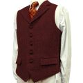 Lapel Men's Suits Vest V Neck Herringbone Wood Waistcoat Business Formal Casual Vest For Men Groomsmen For Wedding. 