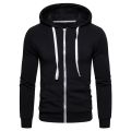 Autumn Winter Cotton Hoodied Mens Sweatshirts Solid Hoody Fleece Thick Hoodies Men Sportswear Zipper Sweatshirts Men. 