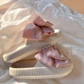 New Style Fashion Outer Bow Slippers for Women Summer Home Non-slip Thick-soled High-heeled Slippers with Shit-feeling Sandals. 