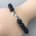 Black Stone Dumbbell Bracelet Men - Bracelet For Men.