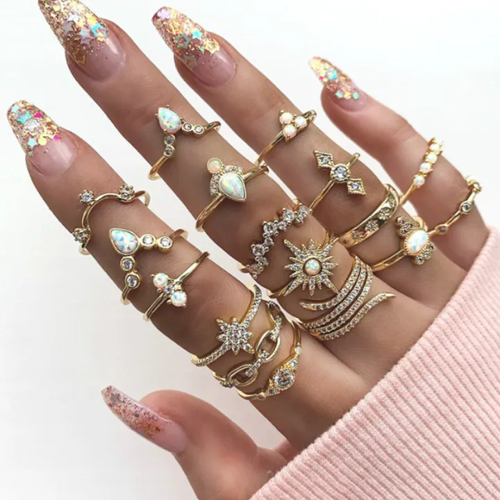 17Pcs/Set%20Boho%20Luxury%20Clear%20Crystal%20Stone%20Wedding%20Ring%20Set%20for%20Women%20Water%20Drop%20Flowers%20Sun%20Cluster%20Retro%20Geometric%20Knuckle%20Rings%20Jewelry%20Gift%20-%20Image%202