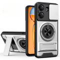 For Xiaomi Poco M7 F7 F6 17 16 15 14T Redmi Note 15 14 13 Pro Plus Case Slide Camera Cover Lens Protector with 360 Rotating Ring Kickstand Shockproof Phone Case for Women Men. 