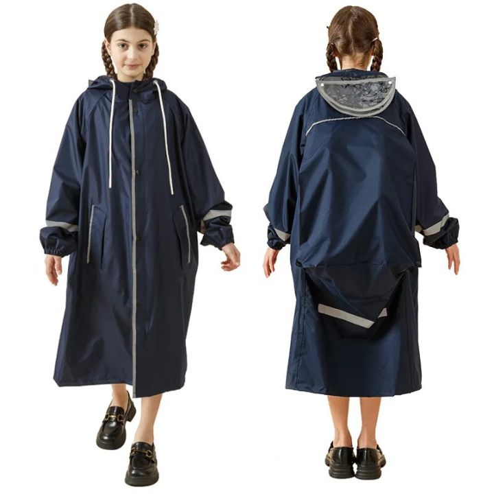 Children's Raincoat Long Full Body Storm Proof Rain Coat Jacket Primary School Student Poncho Waterproof Outdoor Hiking Rainwear
