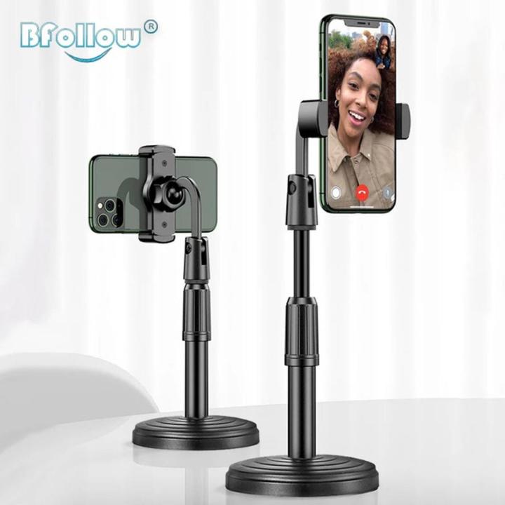 Desktop Mobile Phone Holder Stand 360 Rotate for Live Streaming Shoot YouTube TikTok Video Round Base Smartphone