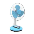 Super Star Rechargeable Table Fan Blue- 12 inch.