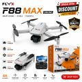 FLH F88 MAX Remote Rotate Camera Brushless Motor WiFi Drone for One Key Landing, Optical Flow Hover with 2 Battery.