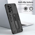 For Samsung Galaxy A13 4G Phone Case Flexible Finger Ring Buckle Shockproof Hard PC Silicone Back Cover with Kickstand Bracket. 