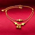 Japanese and Korean fashion Xiaohongshu Douyin same style anklet Vietnamese sand gold plated summer love bell multi-line anklet for women.