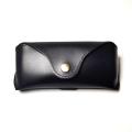 Portable Waist PU Leather Eye Glasses Sunglasses Box Case Black Cover Folding Sunglasses Case Wearing on Belt Cases 160*65*45mm. 